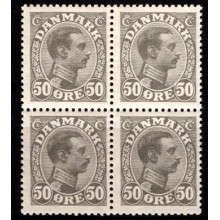 Christian X. Fireblok. Postfrisk